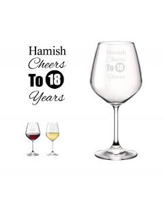 Cheers to 18 years personalised birthday gift wine glass