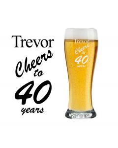 Cheers to 40 years personalised gift beer glass