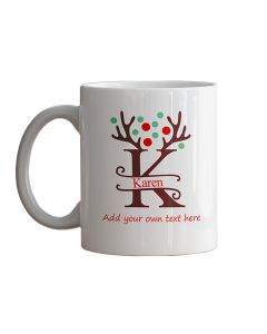 Personalised Christmas antler design mugs.