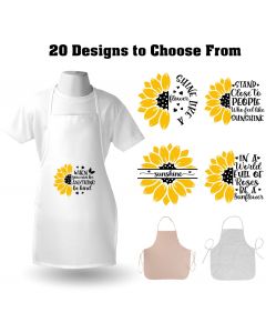 Sunflower affirmation kitchen aprons