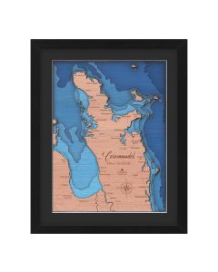 Coromandel Peninsula layered topographic maps with frame