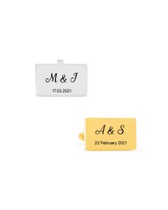 Personalised cufflinks with initials and date engraved