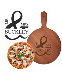 Personalised wood pizza boards for wedding and anniversary gifts