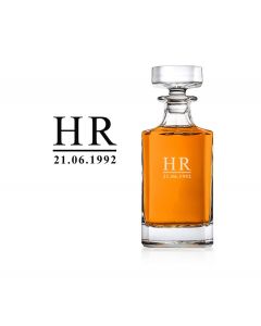 Personalised crystal decanters with initials and date engraved