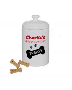 Personalised jar for dog biscuits