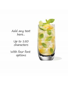 Personalised crystal highball cocktail glass with any text engraved