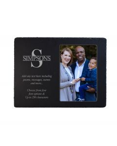 Personalised slate photo frame for new home gift