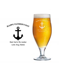 First Father's Day beer glass personalised