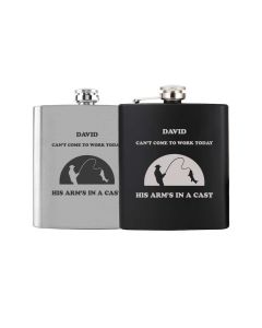 fishing funny personalised hip flask