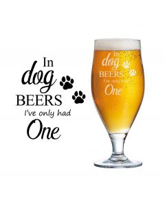 Funny dog beers stemmed crystal beer glass