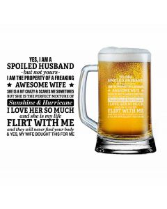 Funny gift beer glass for husbands