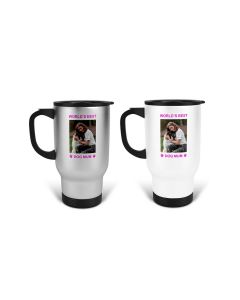 Personalised travel mug for women that love dogs