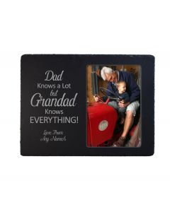 Personalised slate photo frame for Grandad