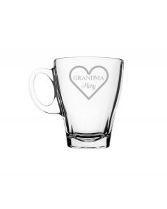 Personalised glass tea cup for grandma