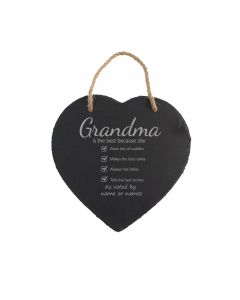 Heart shaped hanging sign personalised for Grandma