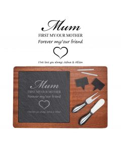 Personalised cheese boards with love themed design for mums