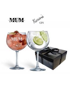 Personalised set of Gin glasses for Mum