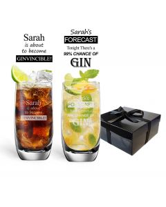 Highball gin glasses gift sets personalised

