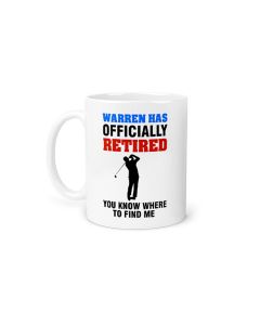 Golf themed retirement gift personalised mug