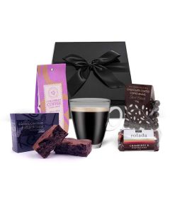 Coffee and chocolates gourmet gift set.