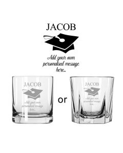 Graduation gift whiskey glass