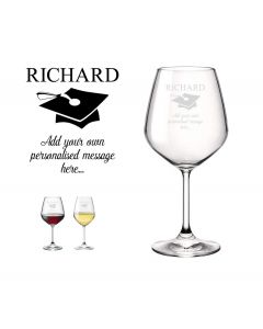 Personalised crystal wine glass for graduation gifts