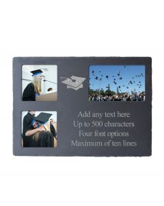 Personalised slate photo frame for graduations