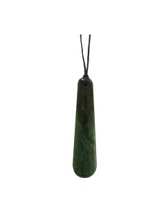 Drop pendant greenstone Jade necklaces with black cord