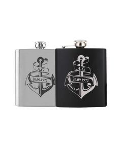 Personalised anchor hip flask