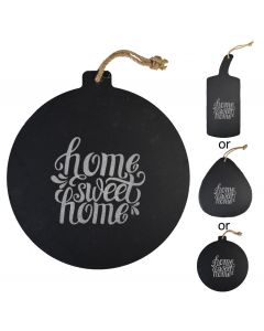 Slate serving paddles with Home sweet home design
