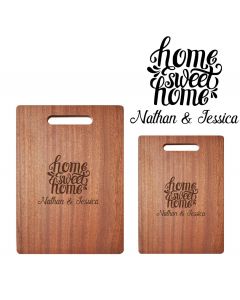 Personalised home sweet home wood chopping boards