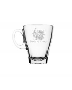 Personalised new home glass tea cups for couples