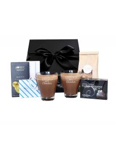 hot chocolate gift pack for couples or friends. comes with two personalised glass cups