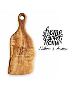 Home sweet home personalised housewarming gifts solid wood food paddle board