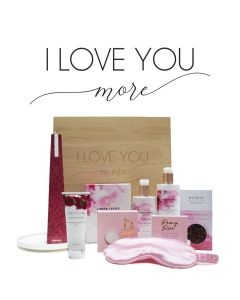 Luxury hamper gift boxes for women with an I love you more engraved design.