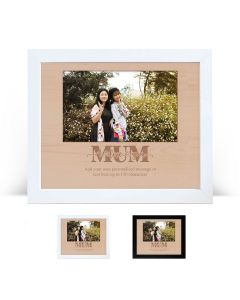 Personalised wood picture from with I love you mum design engraved.