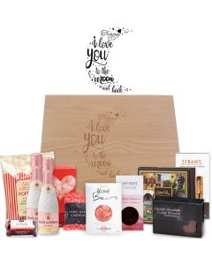 I love you to the moon and back personalised luxury gourmet teats gift boxes for women.
