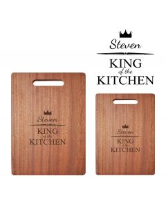 Personalised king of the kitchen wood chopping boards