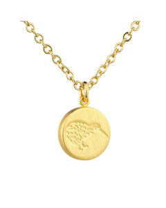 Little Taonga Round Kiwi Gold Necklace