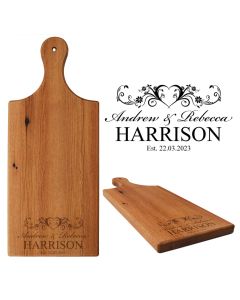 Wedding and anniversary gift personalised Rimu wood serving platter boards