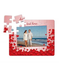 Personalised photo in heart frame jigsaw puzzle