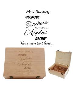 Personalised gift box for your teacher made from natural pine wood