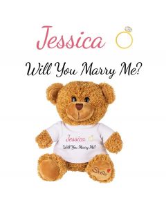 Marriage proposal teddy bear with personalised will you marry me t-shirt