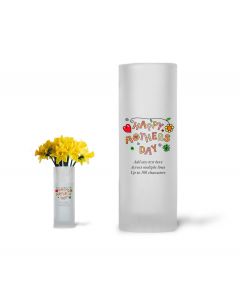Personalised frosted glass vase for Mother's day gifts