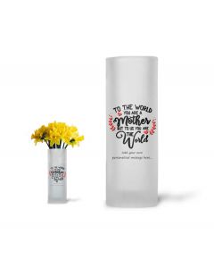 Personalised frosted glass vase for Mum