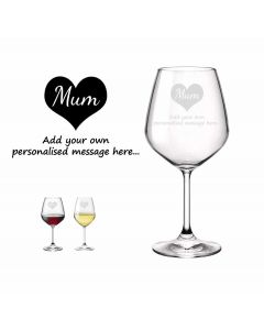 Personalised crystal wine glass for Mum on her birthday