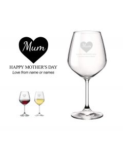 Personalised crystal wine glass for Mother's day gifts