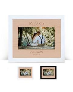 Beech hardwood photo frames personalised gifts for weddings and anniversaries.