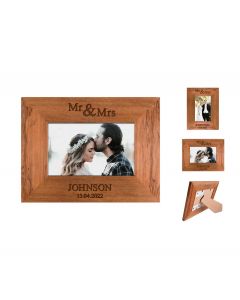 Personalised Rimu photo frame for wedding or anniversary gifts