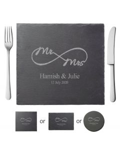 Personalised slate placemats for anniversary gifts